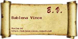 Bablena Vince névjegykártya