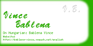 vince bablena business card